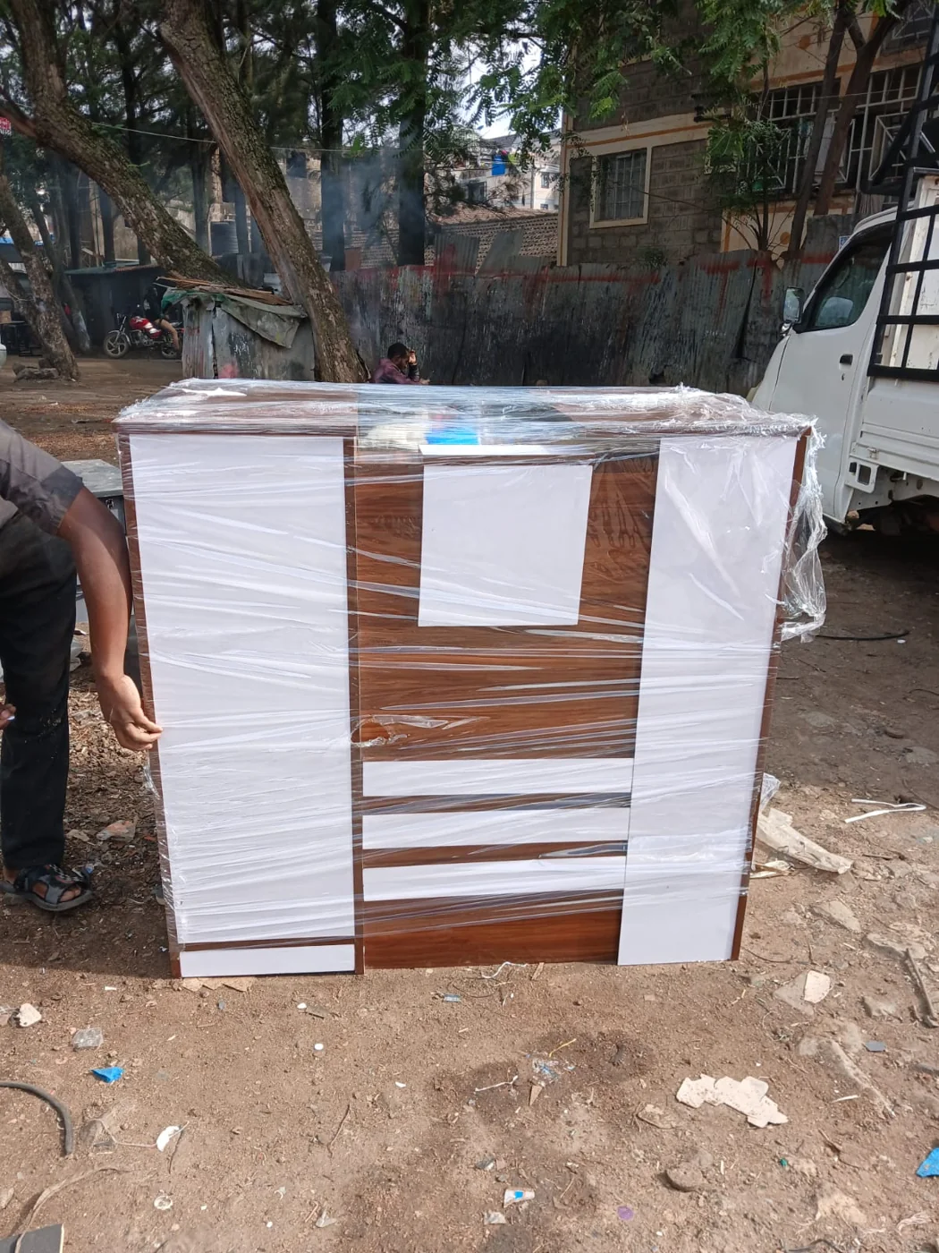 Wood & White Reception Desk (1.0m)