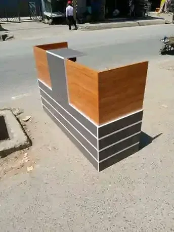 Grey & Wood Reception Desk